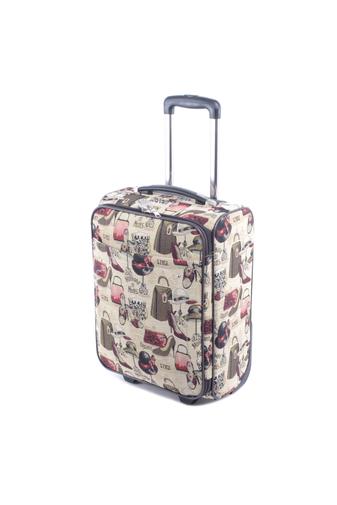 Besty Valiză Cabină Bej Închis Cu 4 Roți Cu Model 50 Cm