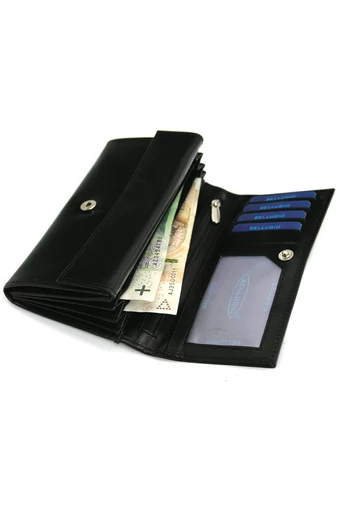 Sanchez Portofel Femei Negru Din Piele Naturală Cu Etichetă RFID