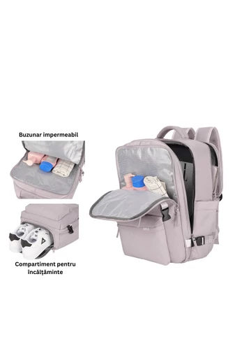 Rucsac Stil Valiză Albastru Deschis Dimensiune Wizz-air( 40X30x20) Multifuncțional 