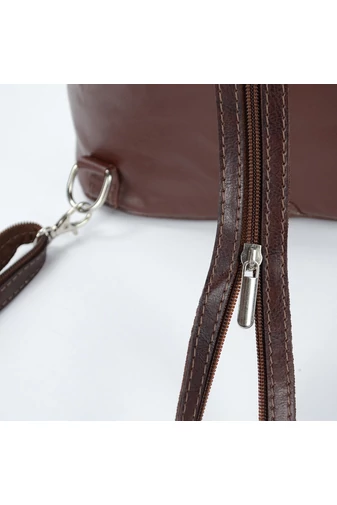 Besty Rucsac Mic Piele Naturală Negru/Roșu pentru Femei