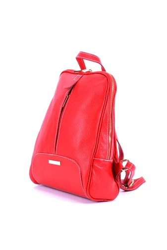 Besty Rucsac Roșu Din Piele Naturală