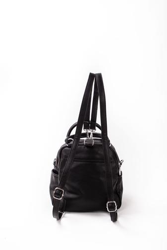 SILVIA ROSA Rucsac/Geantă De Mână Și Crossbody Negru Din Piele Ecologică