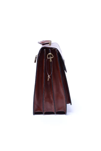 BONLUO Servietă Marou Unisex Din Piele 40cm