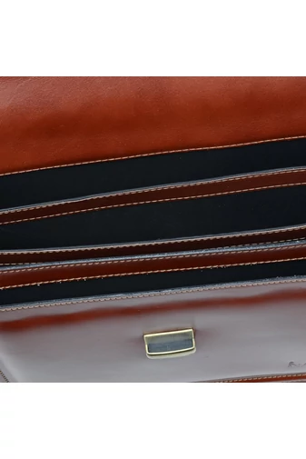 BONLUO Servietă Marou Unisex Din Piele 40cm