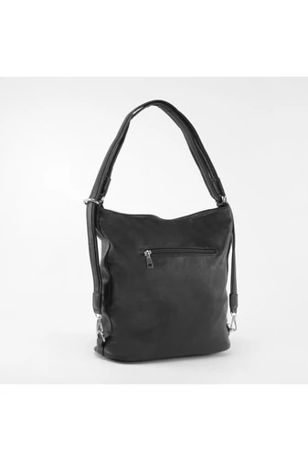 Rucsac Și Geantă de Umăr Neagră Din Imitație Piele