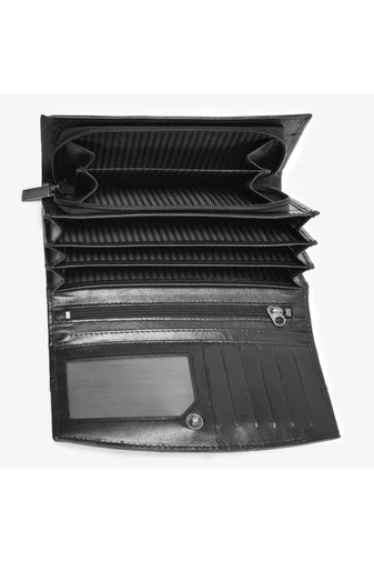Bellugio Portofel Negru Din Piele Naturală Dimensiune Medie