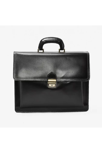 Besty Servietă Unisex Negru Din Piele Naturală