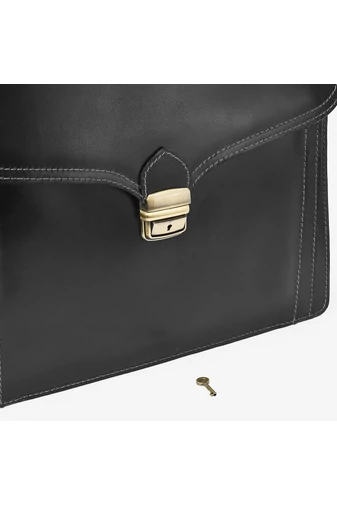 Besty Servietă Neagră Unisex Din Piele Naturală Dimensiune (38x30x15cm)