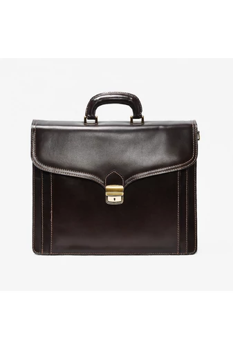 Besty Servietă Unisex Maro Închis Din Piele Naturală Dimensiune(38x30x15cm)