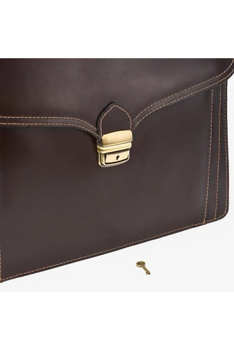Besty Servietă Unisex Maro Închis Din Piele Naturală Dimensiune(38x30x15cm)