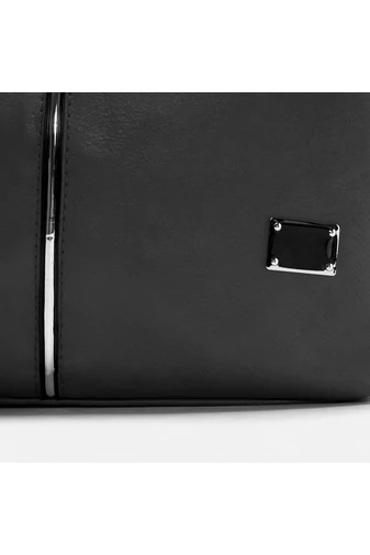 Geantă Crossbody Imitație Piele Neagră Stil Minimalist de Damă