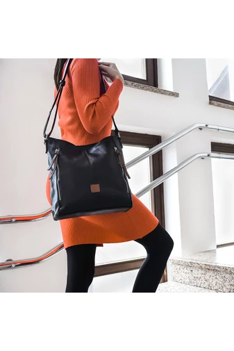 Geantă Crossbody Neagră Bonluo Din PU De Dimensiunea 29*24*9cm