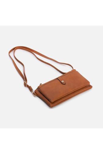 JGL Geantă Crossbody Imitație Piele Maro cu Compartiment Dublu de Damă