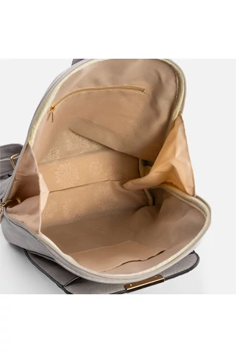 Rucsac Modern Pentru Femei Cu Imprimeu Floral Din Piele Artificială Bej
