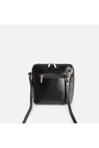 Vera Pelle Geantă Crossbody Minni Neagră Din Piele Naturală