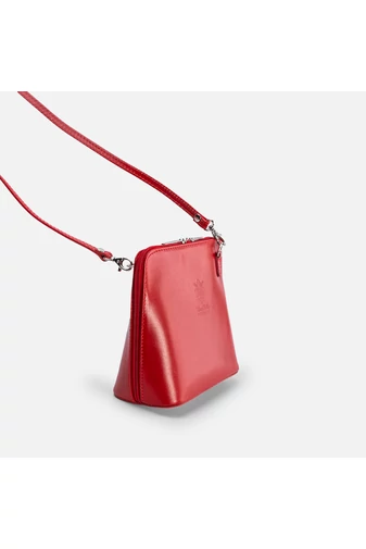 Vera Pelle Geantă Crossbody Roșie Mini Din Piele Naturală