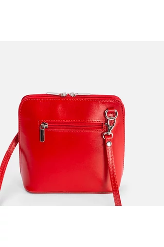 Vera Pelle Geantă Crossbody Roșie Mini Din Piele Naturală