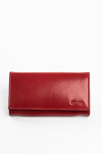 Bellugio Portofel Damă Bordo Din Piele Naturală 18*9*3,5 cm
