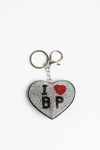 Breloc Cheie/Geantă Formă De Inimă Cu Inscripția  I Love BP