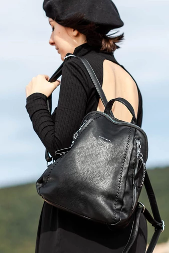 Silvia Rosa Damenrucksack aus Ökoleder, rosa