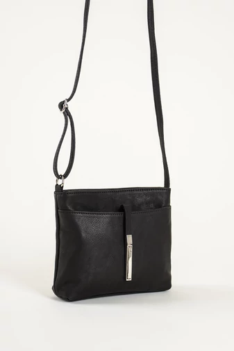 Geantă Crossbody Piele Naturală Neagră