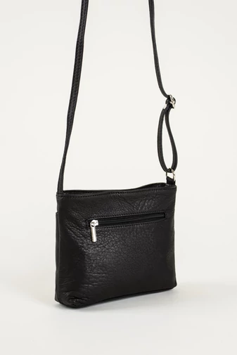 Geantă Crossbody Piele Naturală Neagră