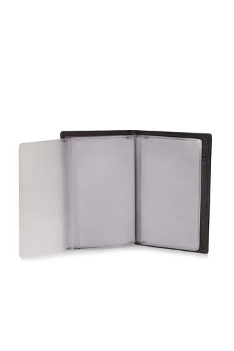 BELLUGIO Port Acte/ Carduri Unisex Negru Din Piele Naturală