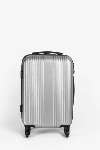  Valiză Cabină Argintie Cu Pereți Tari Dimensiune Wizz-air  (55x38x23cm)