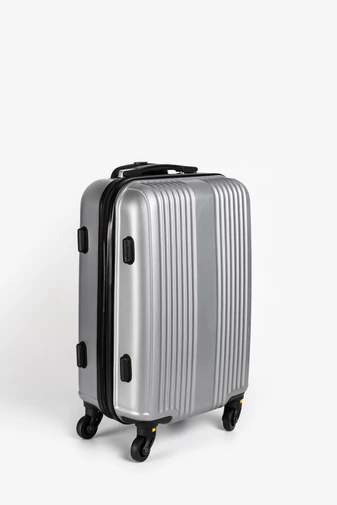  Valiză Cabină Argintie Cu Pereți Tari Dimensiune Wizz-air  (55x38x23cm)