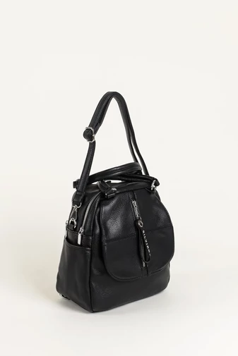 Silvia Rosa Rucsac Stilat Piele Ecologică Neagră pentru Femei Dimensiunea 28*25*14cm