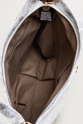 Monica&Co Geanta Crossbody Argintie Din Piele Ecologica