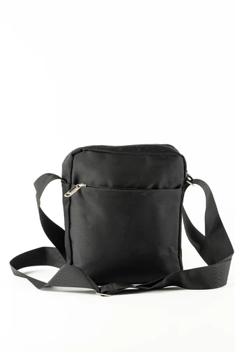 Geantă Crossbody De Bărbați Neagră Din Material Impermeabil