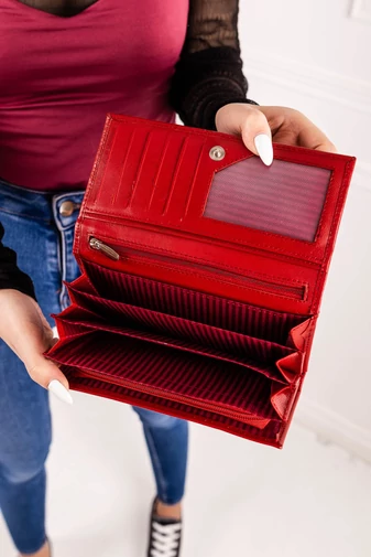 Bellugio Portofel Damă Bordo Din Piele Naturală 18*9*3,5 cm