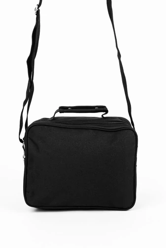 Geantă Crossbody Din Pânză Neagră Pentru Bărbați Cu Multiple Buzunare