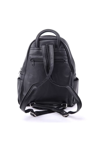 BONLUO Rucsac Mini Imitație de Piele Neagră pentru Damă
