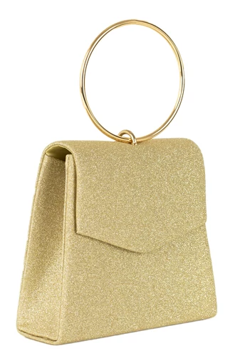 Poșetă Elegantă De Damă Pentru Ocazii Gold Cu Sclipici