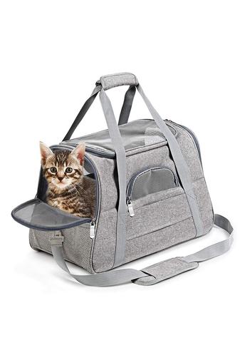Geantă Transport Animale Domestice de Talie Mică De Culoare Gri
