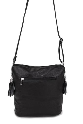 Monica &amp;Co Geantă Crossbody Neagră Cu Ciucuri