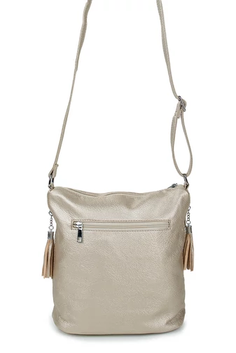 Monica &amp;Co Geantă Crossbody Aurie Cu Ciucuri