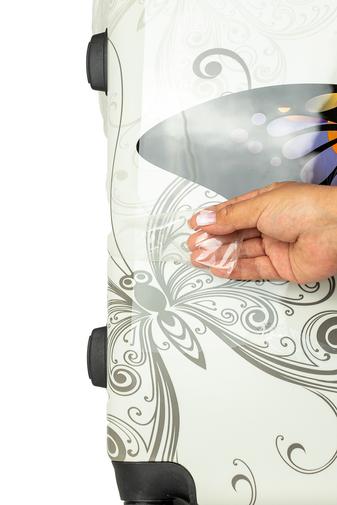 ORMI Valiză Albă Model Plajă Dimensiune Cabină Wizzair Ryanair (53*36*20cm)