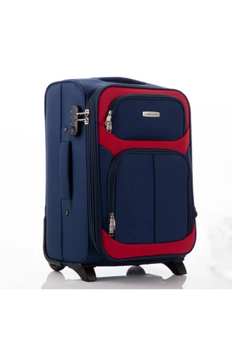Valiză Albastru Cu Roșu Dimensiune Wizz-air 55x37x20 Cu Spațiu Extensibil 