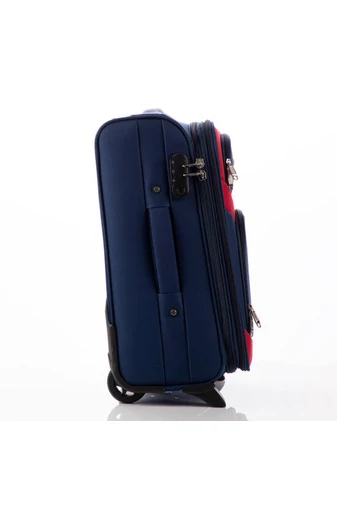 Valiză Albastru Cu Roșu Dimensiune Wizz-air 55x37x20 Cu Spațiu Extensibil 