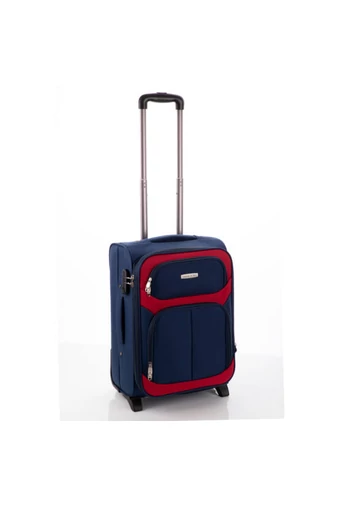 Valiză Albastru Cu Roșu Dimensiune Wizz-air 55x37x20 Cu Spațiu Extensibil 