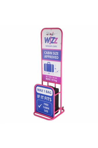 Valiză Albastru Cu Roșu Dimensiune Wizz-air 55x37x20 Cu Spațiu Extensibil 