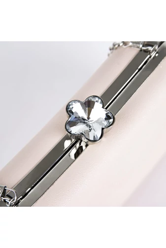 Geantă Damă Clutch Bej Cu Închizător Tip Floare 