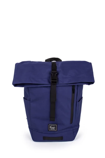 Rucsac Albastru Închis Din Pânză Dimensiune Mare Stil Minimalist