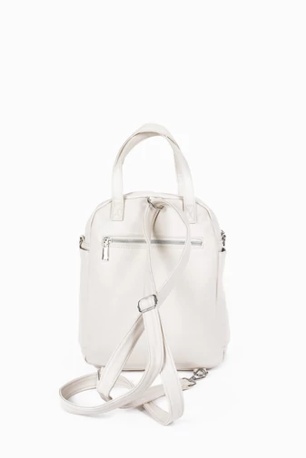 Rucsac Și Geantă Crossbody Bej Din Piele Artficială