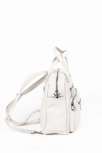 Rucsac Și Geantă Crossbody Bej Din Piele Artficială