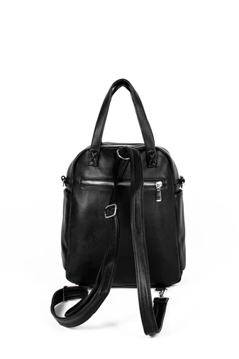 Rucsac Și Geantă Crossbody Negru Din Piele Artficială