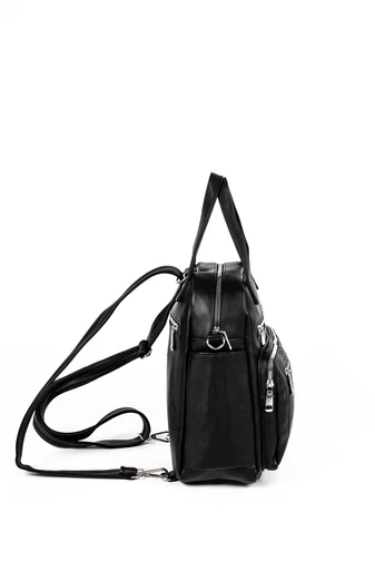 Rucsac Și Geantă Crossbody Negru Din Piele Artficială